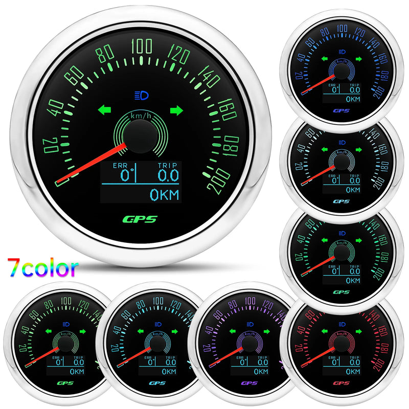 Velocimetro Painel Digital GPS 7 Cores 85mm