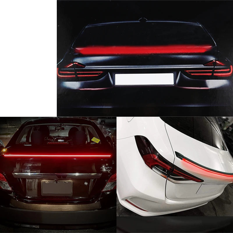 Spoiler Traseiro cm Luz Led De Freio 120cm 12V