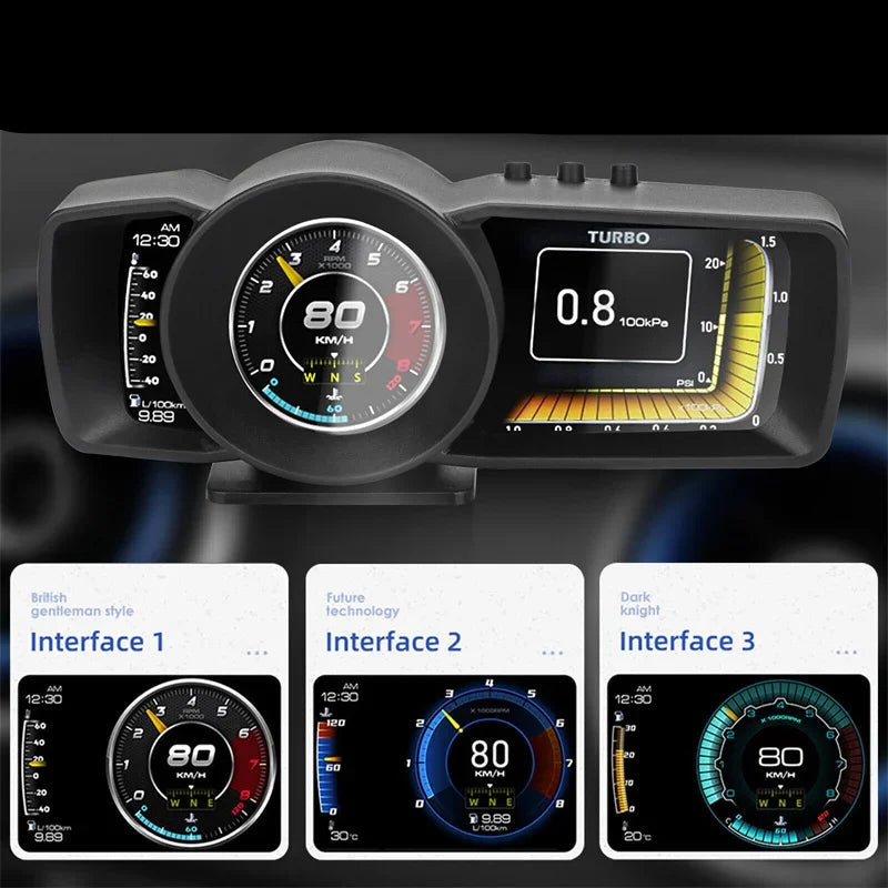 Velocímetro Display Led OBD2 GPS Tela Dupla para Carro
