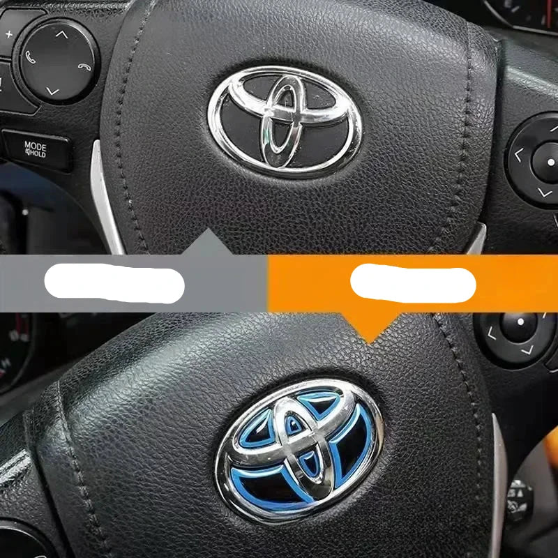 Adesivo Interno de Volante de Carro com acabamento em Fibra de Carbono para Toyota