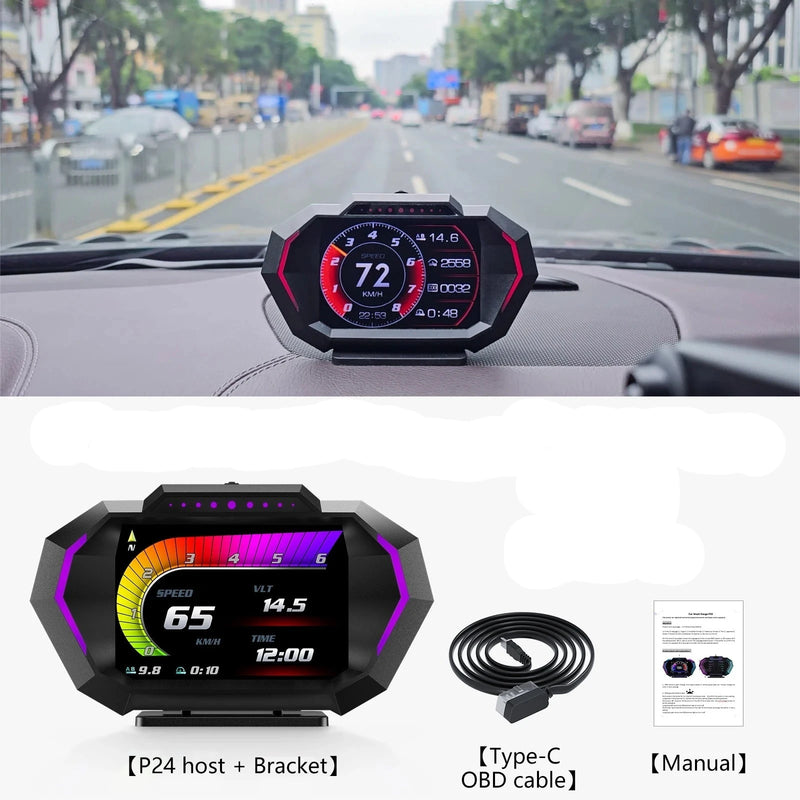 Painel,Velocimetro digital led obd2 com gps universal.