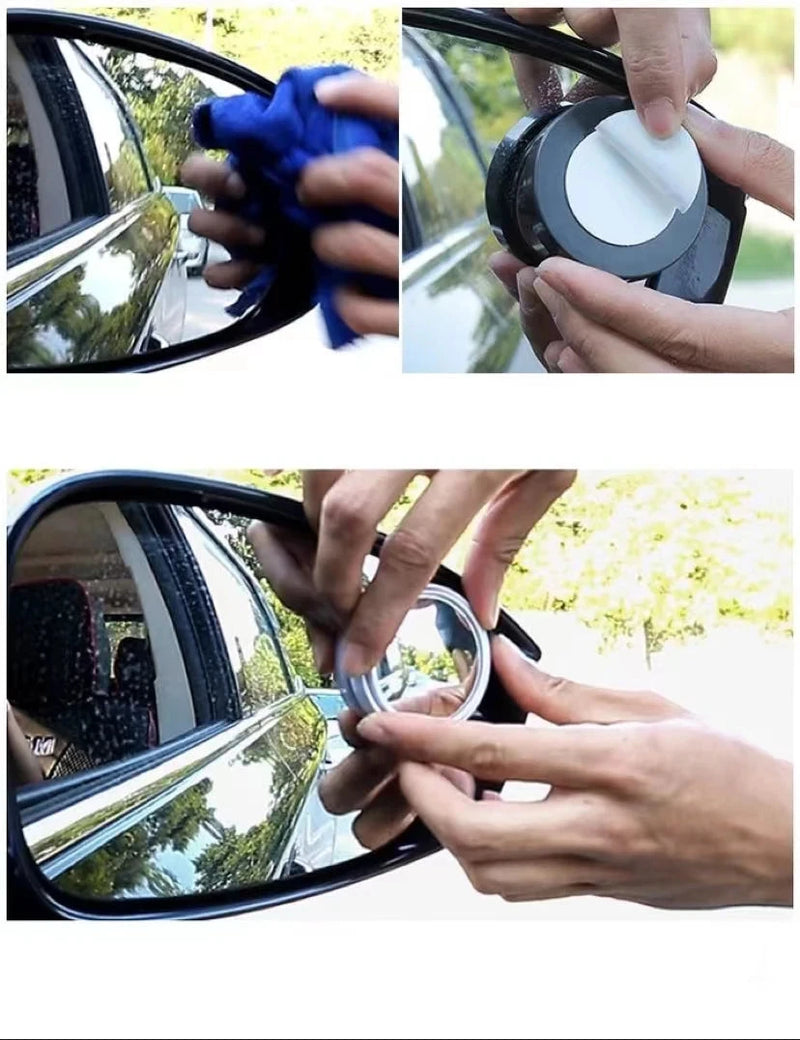 Espelho Redondo 2Pcs 360 graus Ajustável para Retrovisor de Carros etc..