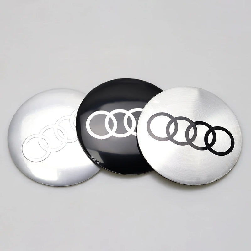 Calotas de Roda Adesivo Emblema AUDI 4 peças 56/60/65/68mm