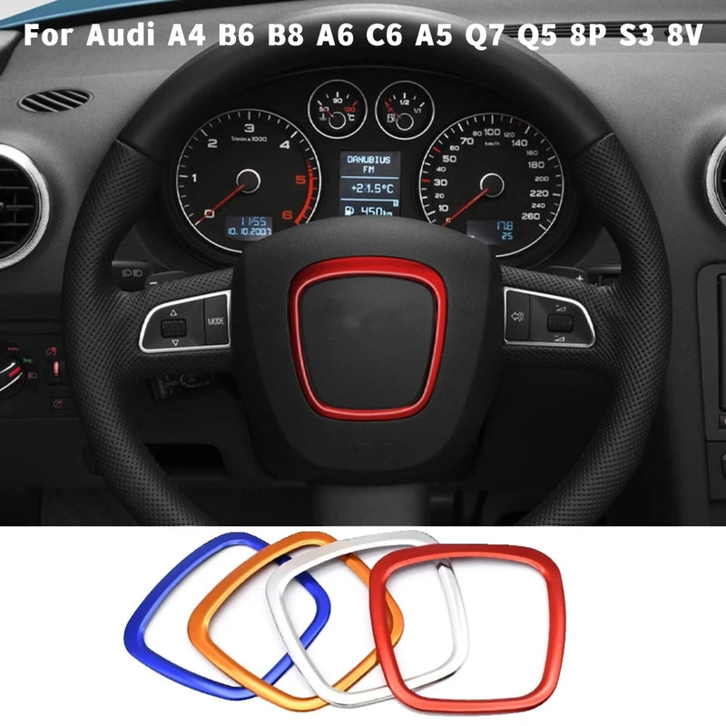 Arco Central de Volante Adesivos Audi A4 B6 B7 B8 A6 C6 A5 Q7 Q5 A3 A4L A8L A6L