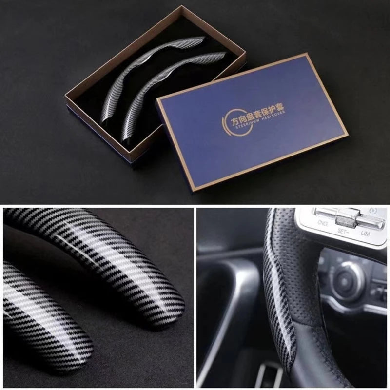 Nova Capa de Volante de Carro Fibra de Carbono Ultrafina Antiderrapante
