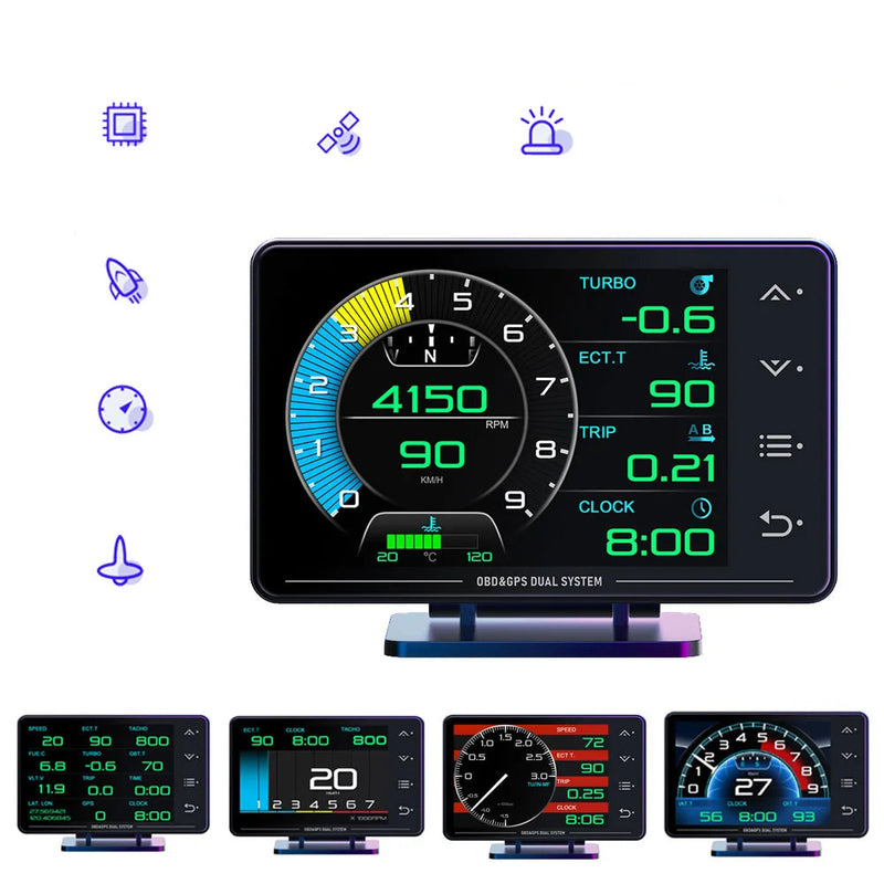 Velocimetro Painelo Digital Led 3.5 polegadas OBD2 + GPS