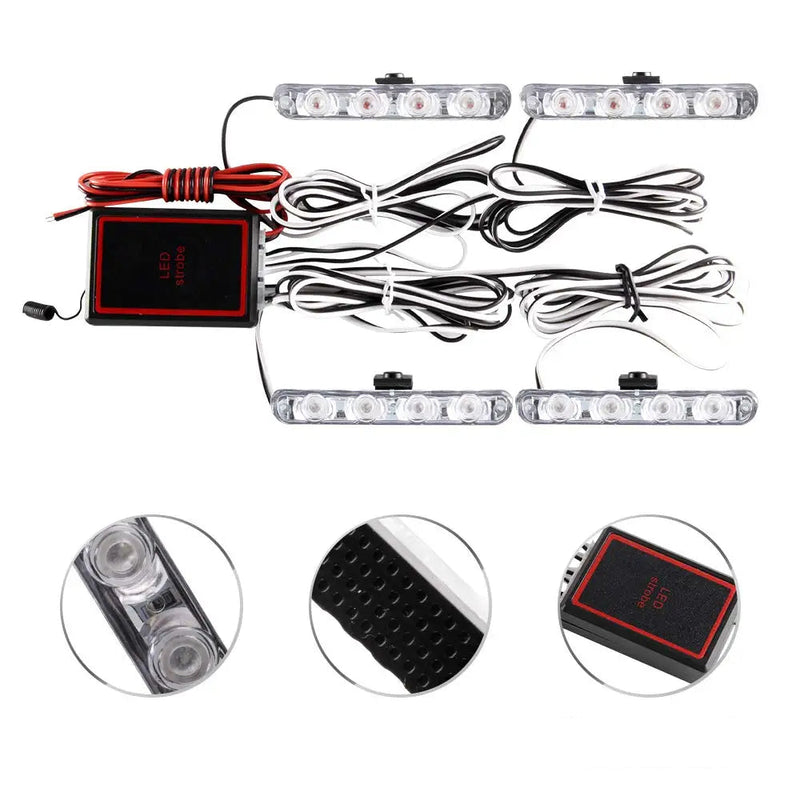 Luzes  de Led Estroboscópicas vermelho azul 12V