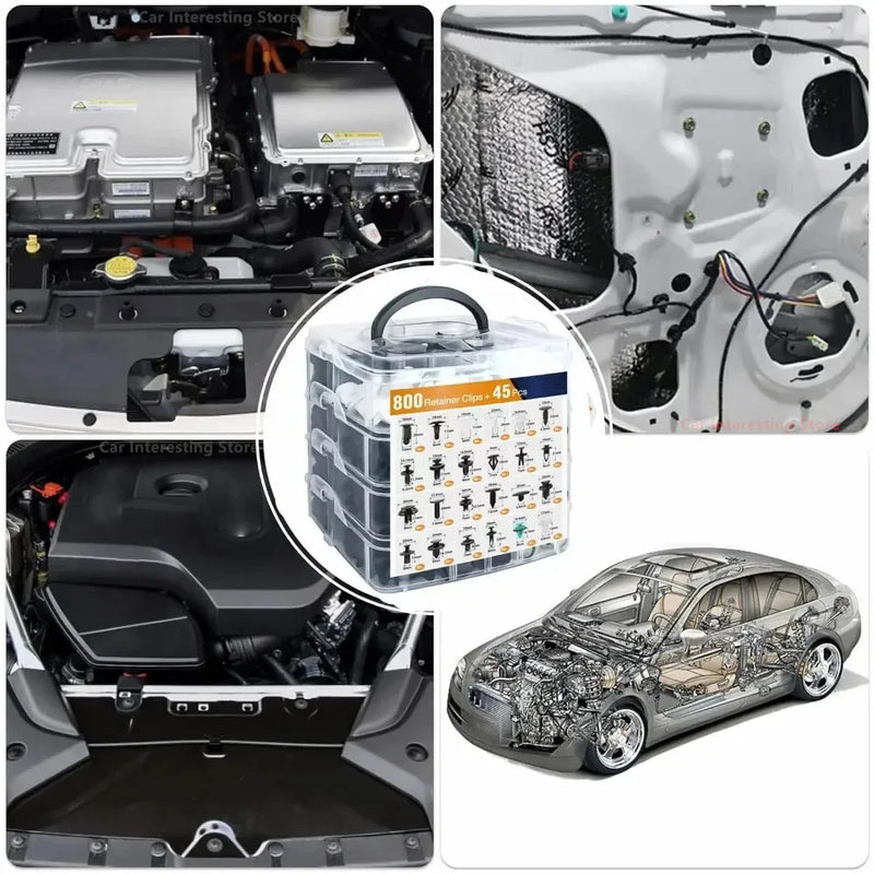 Kit de Clipes de Fixação de Carro Para-Lama Rebite Clipes de Plástico para arroceria