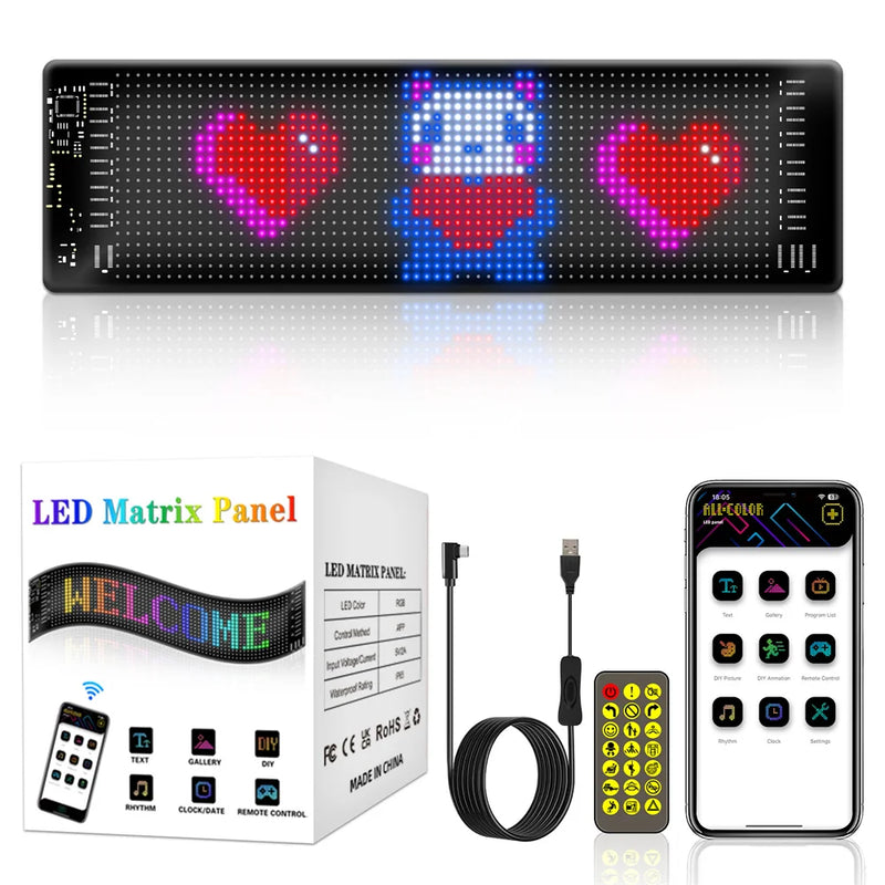 Painel de LED RGB Programável Bluetooth Flexível