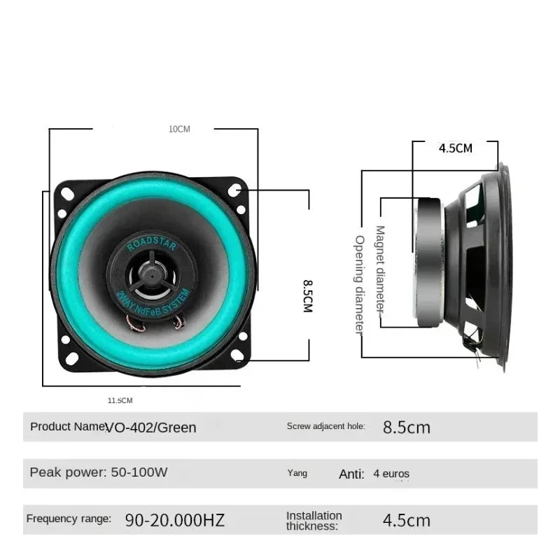Alto-Falantes de Carro de 4/5/6,5 Polegadas Subwoofer Coaxial