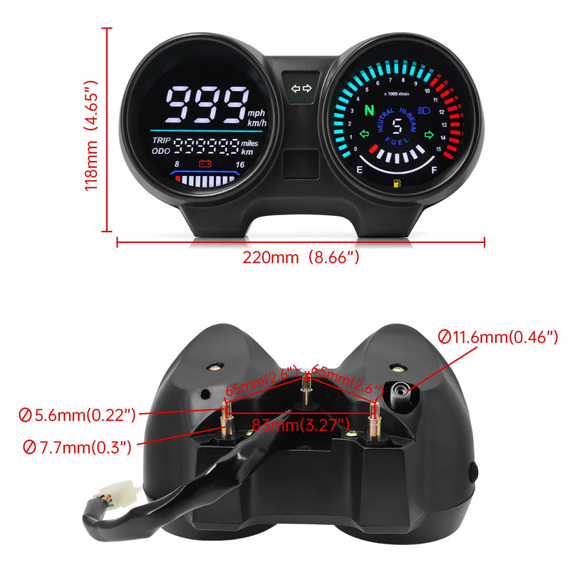 Painel,Velocimetro Digital em Led Eletrônico Universal para Motos e etc...