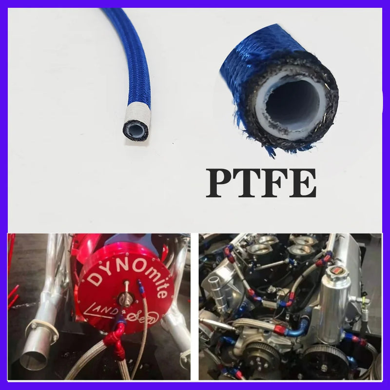 Mangueira Azul de Combustível Nylon Aço Inoxidável Trançado de Alta Temperatura