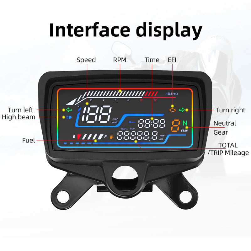 Velocímetro Painel Digital com Furo de Chave para Honda CG125-150