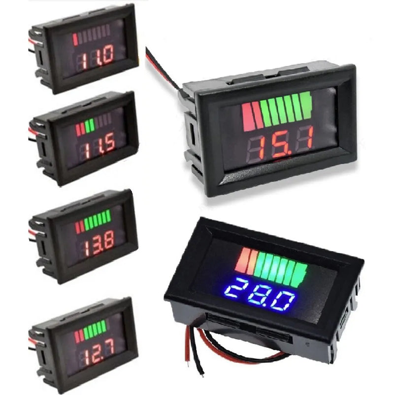 Voltímetro Digital Automotivo em LED DC 12v 24v 36v 48v 60v