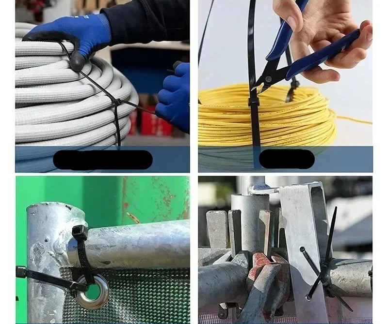 Braçadeiras Auto-bloqueantes Cabo de Nylon Ajustáveis Laço de Fixação