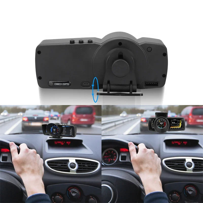 Velocímetro Display Led OBD2 GPS Tela Dupla para Carro