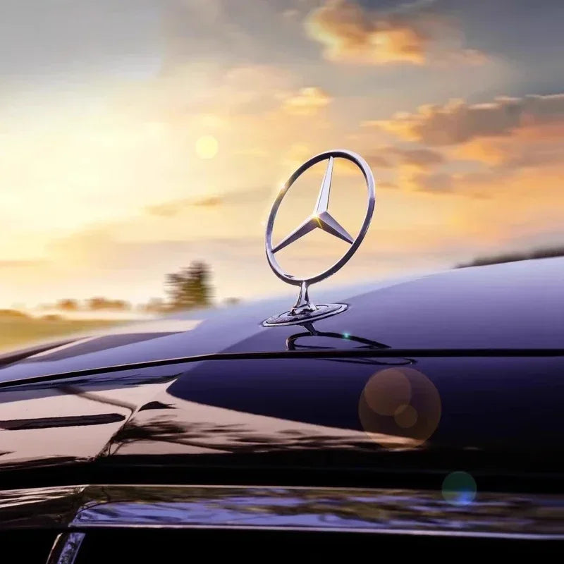 Emblema para capô de carro, logotipo cromado MERCEDES-BENZ