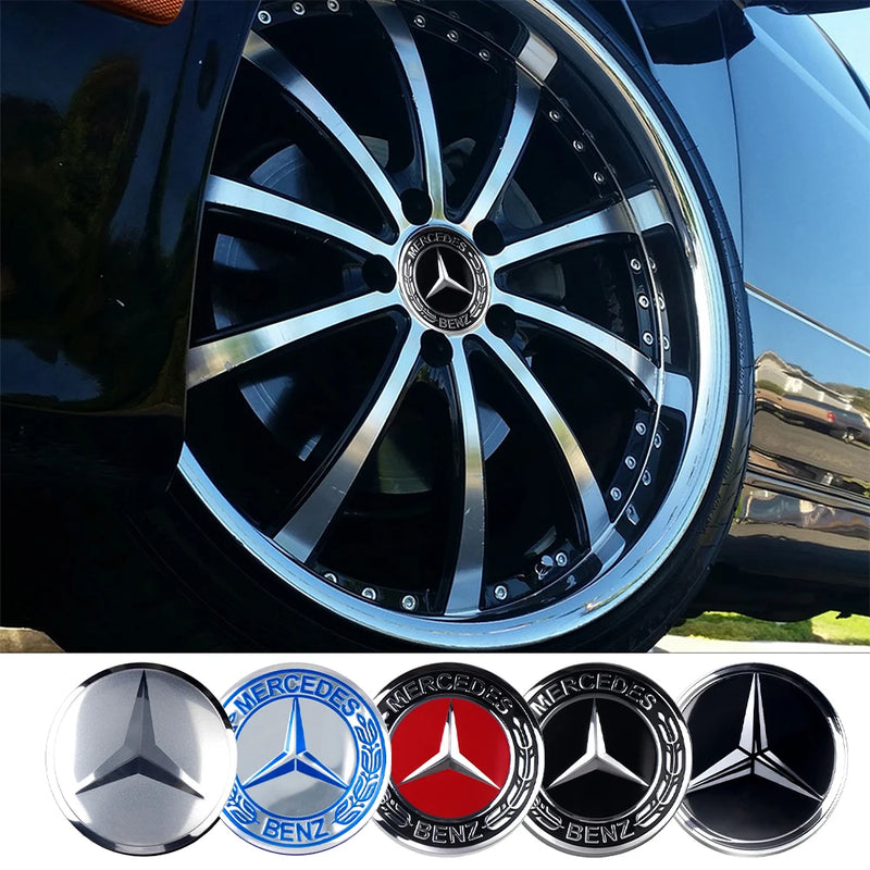 Adesivo Tampas de Cubo de Roda para Mercedes Benz 4 peças 56mm
