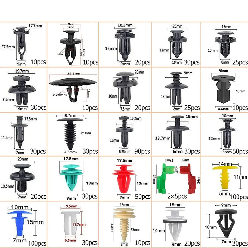 Kit de Clipes de Fixação de Carro Para-Lama Rebite Clipes de Plástico para arroceria