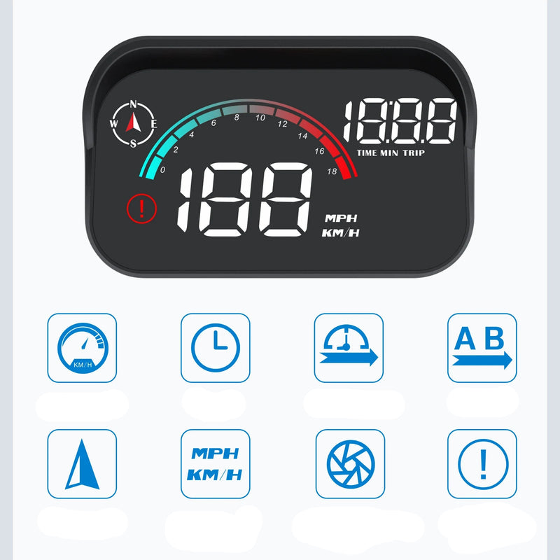 Velocimetro Painel Digital Led Projetor de Para-Brisa GPS