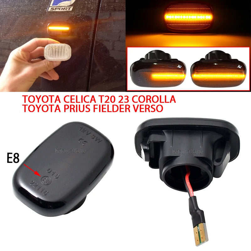 Pisca Led Lateral Sequencial Toyota Corolla E10/E11/E12 Yaris Verso Hilux Surf N21 RX