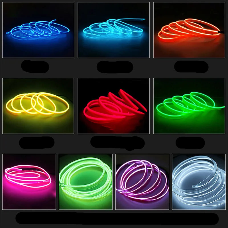 Tiras de Lâmpadas Decorativas para Interior de Carro de LED