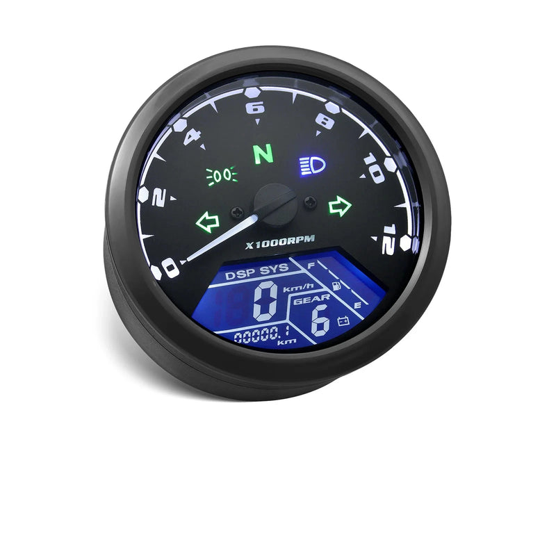 Velocímetro Painel Digital Medidor Sensor Tacômetro 0~12000RPM para 1-4 Cilindros UNIVERSAL.