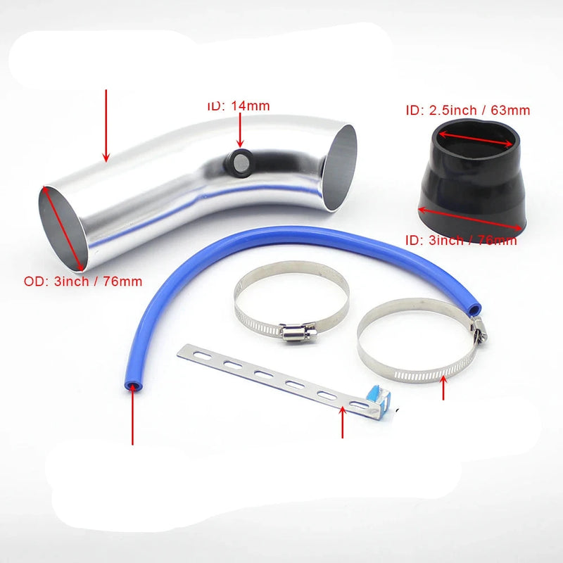 Kit de tubo de alumínio para admissão de ar Intake Pipe Filter