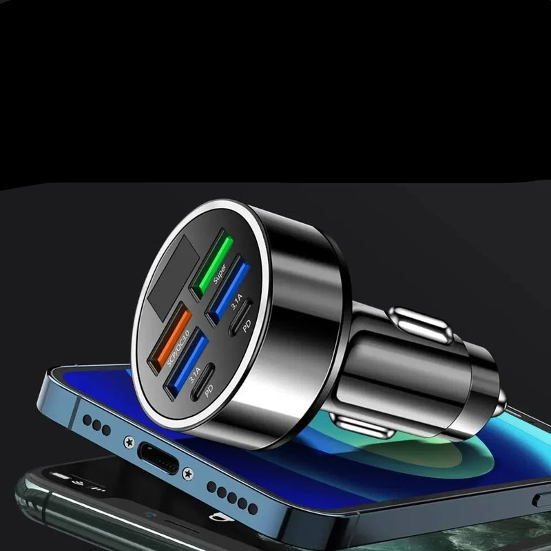 Carregamento Rápido com Visor Digital de 6 Portas