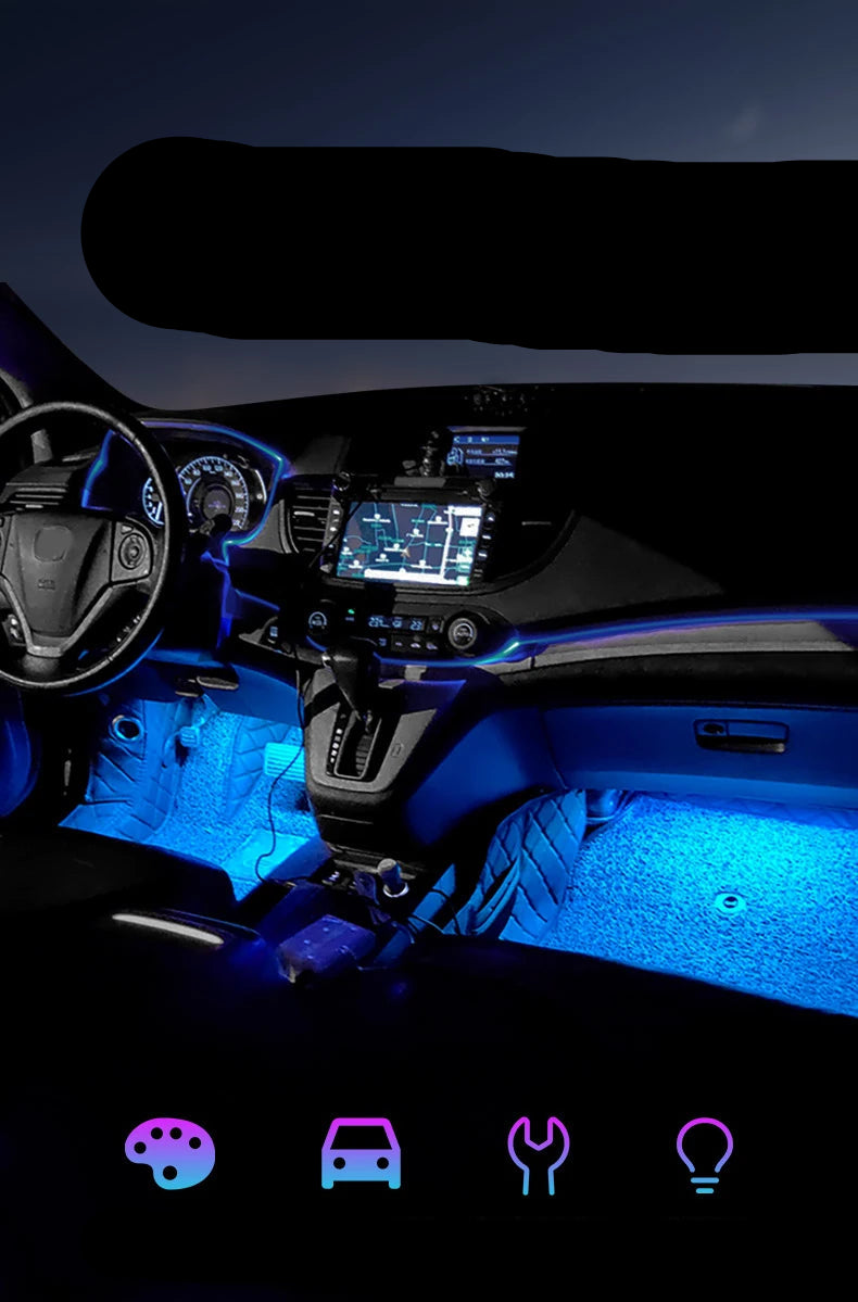 Luz de Pé Ambiente Interior de Carro LED Neon