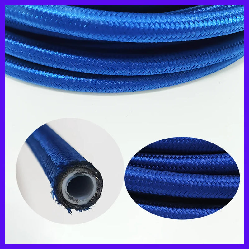 Mangueira Azul de Combustível Nylon Aço Inoxidável Trançado de Alta Temperatura