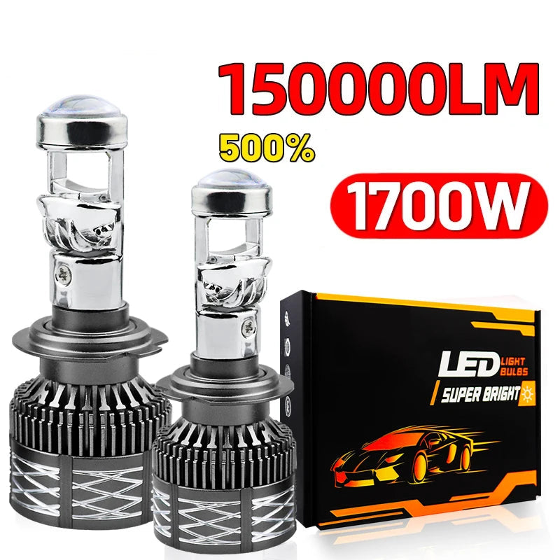 Lampadas Bi LED Faróis Lente do Projetor 150000LM Turbo Canbus