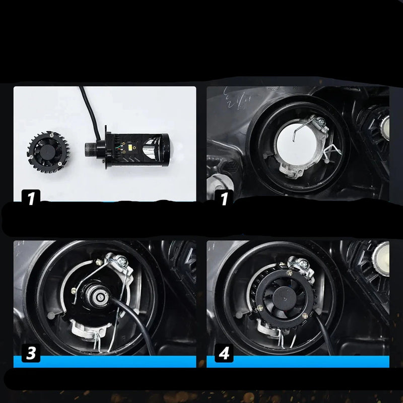 Farol Lente Projetor com Ventoinha H4 LED