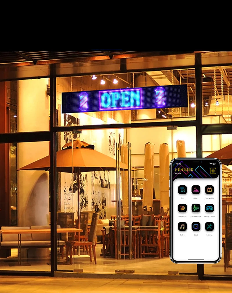 Painel de LED RGB Programável Bluetooth Flexível