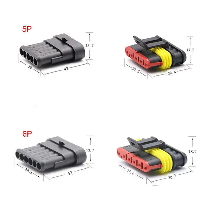 Conectores elétricos automotivos à prova d'água de 2 pinos