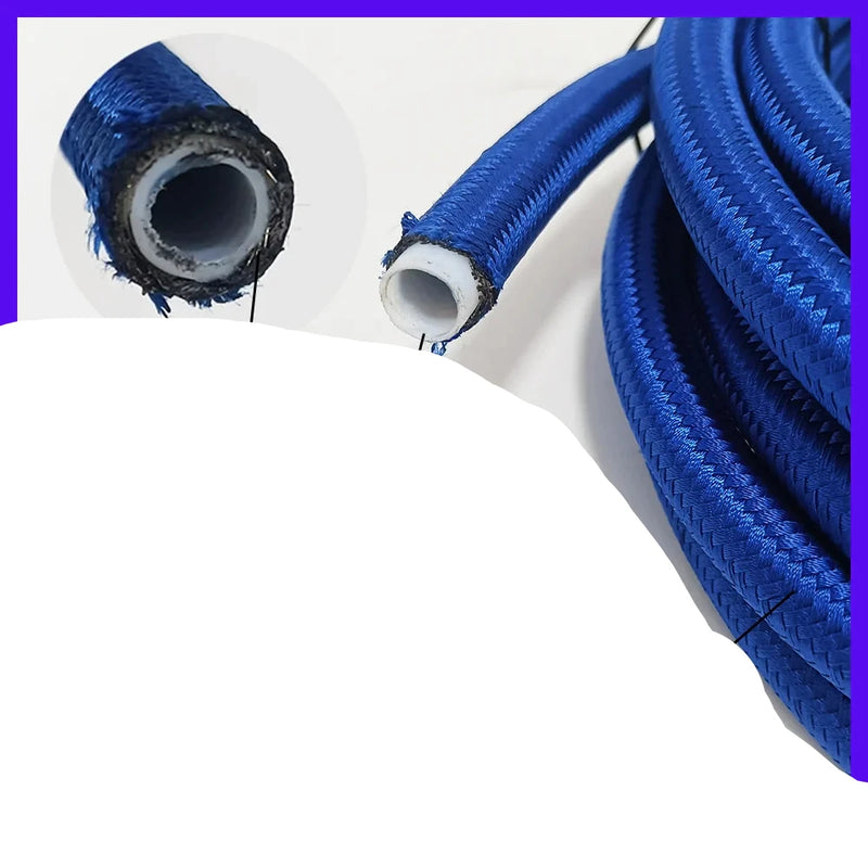 Mangueira Azul de Combustível Nylon Aço Inoxidável Trançado de Alta Temperatura