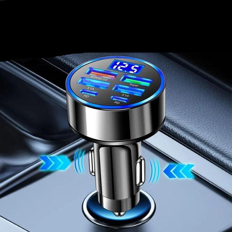 Carregamento Rápido com Visor Digital de 6 Portas