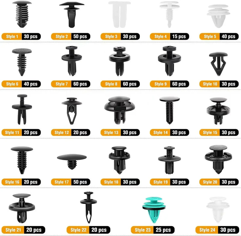 Kit de Clipes de Fixação de Carro Para-Lama Rebite Clipes de Plástico para arroceria