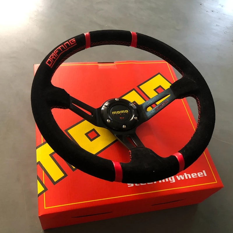 Volante de Corrida em camuça para Drift, Rally,Street e  Kart.