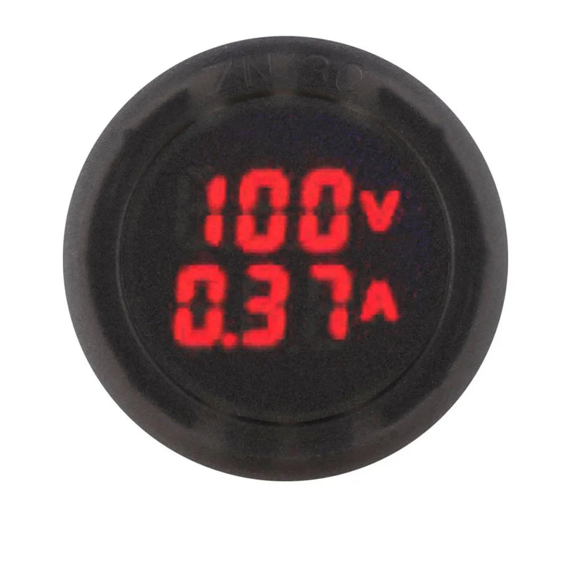 Display Digital Voltímetro Amperímetro Forma Redonda Alta Precisão DC 5V ~ 100V