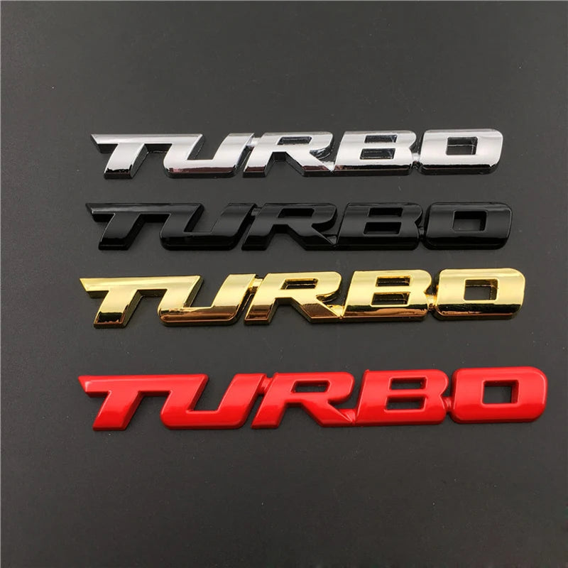 Emblema Adesivo  TURBO 3D Metal