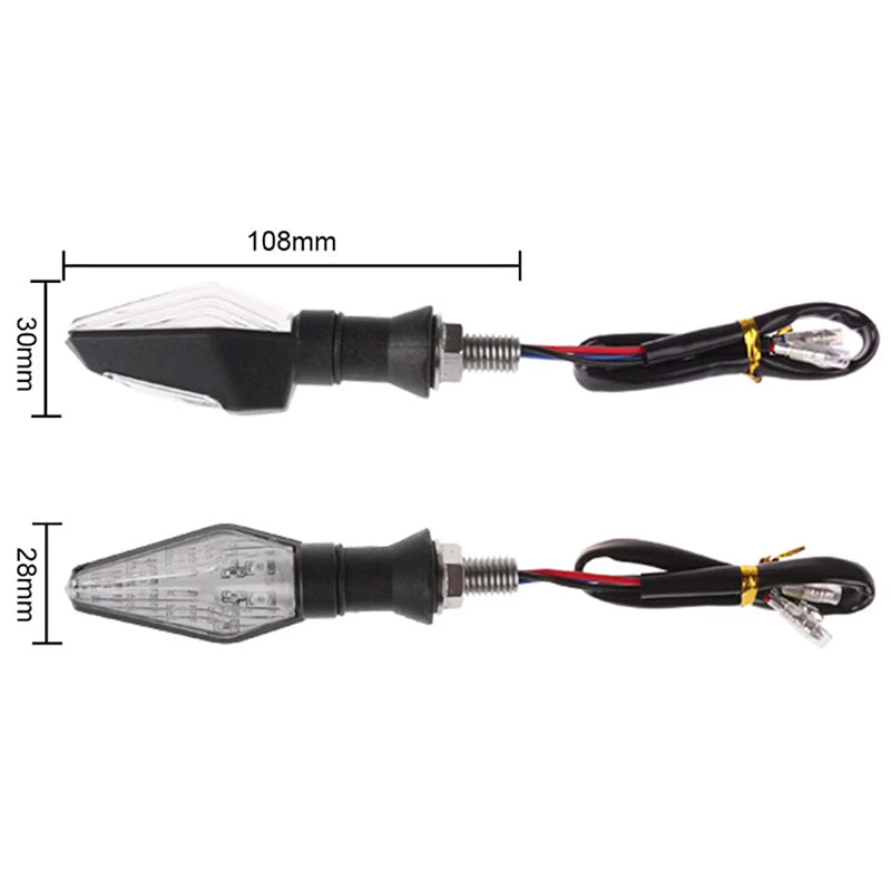 Pisca-pisca para Motocicleta 12LED (1 peça) Âmbar+Azul Dupla Cor.