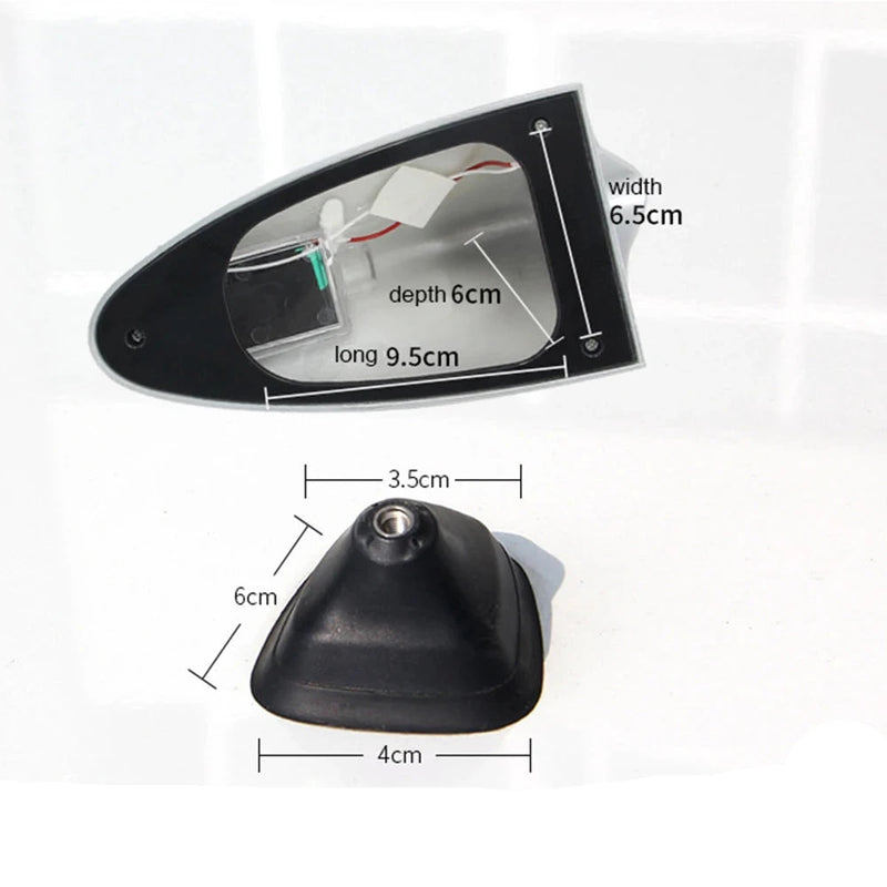 Antena Universal de Barbatana de Tubarão, Luz Solar para Carro, Luz Anticolisão