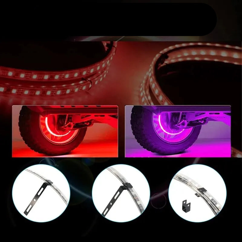 Kit de Lâmpada Led de Cubo de Carro RGB,à Prova D'água,controle Remoto