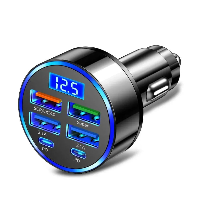 Carregamento Rápido com Visor Digital de 6 Portas