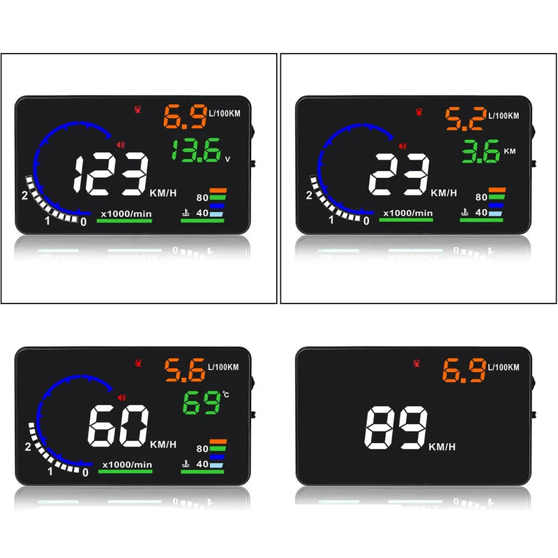 Velocimetro Painel LED Projetor de Para-Brisa OBD2