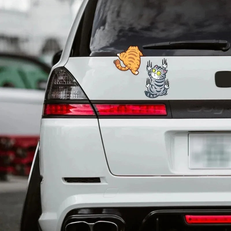 Adesivo de Carro Engraçado de Três Gatos