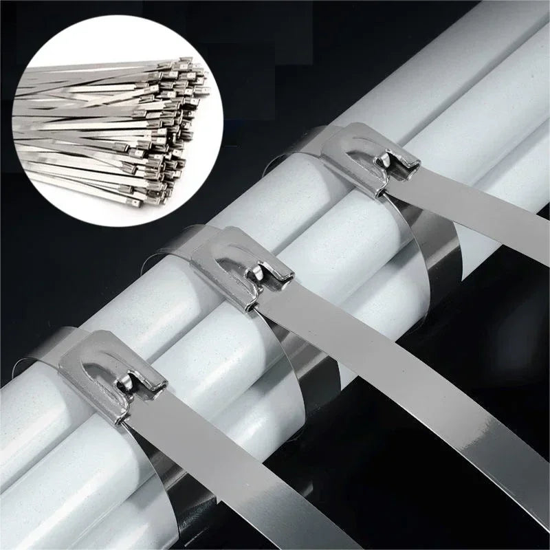 Abraçadeiras de Metal para Cabos Autotravamento de Aço Inoxidável