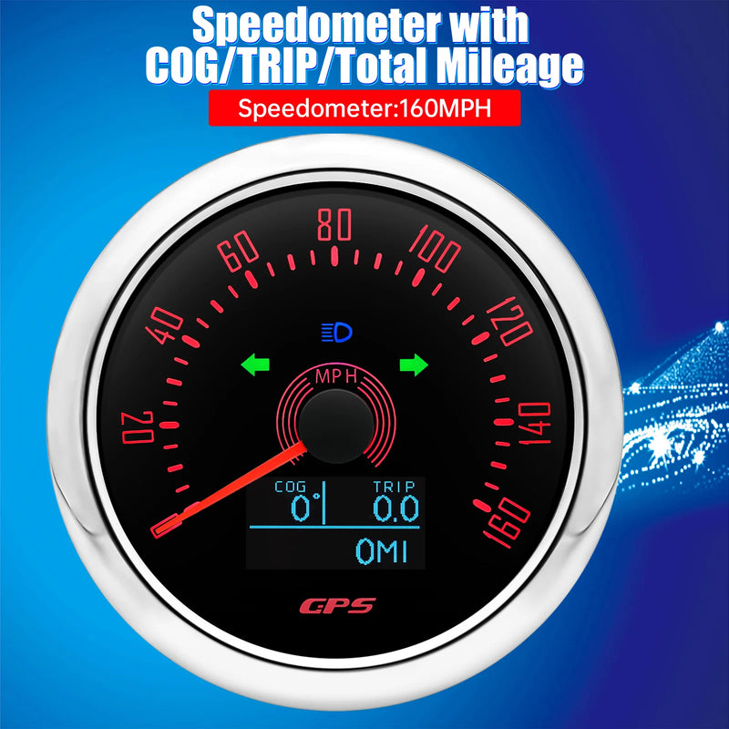 Velocimetro Painel Digital GPS 7 Cores 85mm