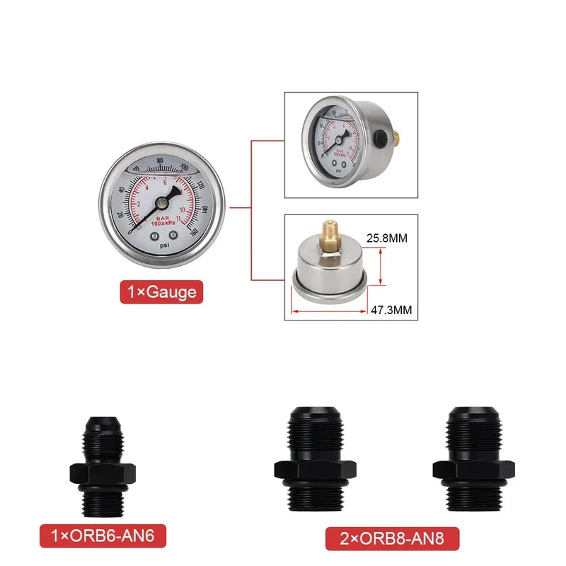 Dosador de combustível Tunning com impulso -8AN 8/8/6 EFI